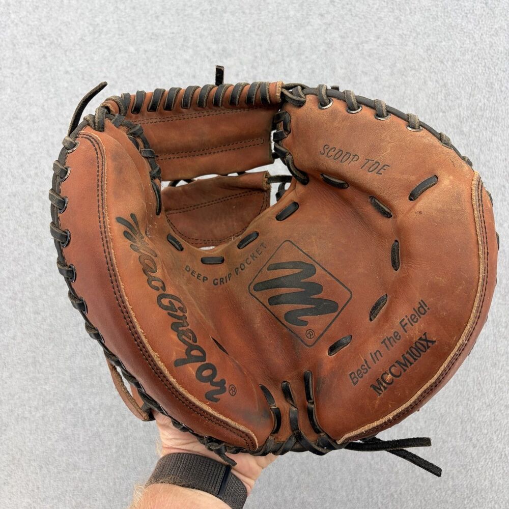 MacGregor MCCM100X Catchers Mitt Baseball Glove Right Handed Thrower Scoop Toe